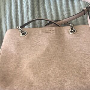 kate spade Blush Pink Pebbled Leather Shoulder Bag with Chain Handles